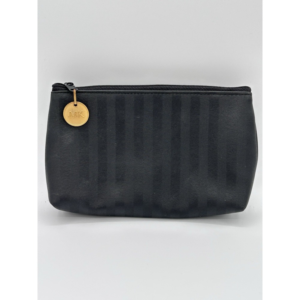 Vintage Mary Kay MK Logo Zipper Charm Makeup Cosmetic Bag Pouch Black Never Used